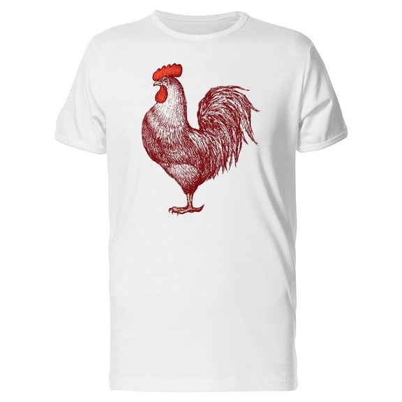 Black Outline Rooster T-Shirt Men -Image by Shutterstock, Male Large