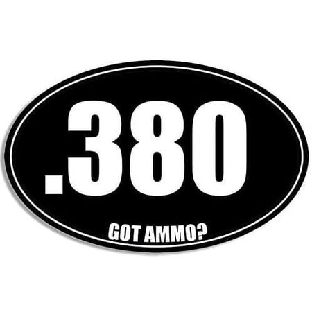Black Oval .380 Got Ammo 3M Reflective sticker| Gun Caliber Bullet