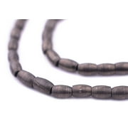 Black Oval Beads - Full Strand of 4mm Ethnic Metal Spacer Beads - The Bead Chest