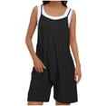 thumbnail image 1 of Black Overall Crochet Flare Bell Bottom Plain Bootcut Leg Shorts for Women Summer Fall Loose Fit Coveralls Shortalls Shorts Unitard Women 2026 Clothing Fashion S, 1 of 6