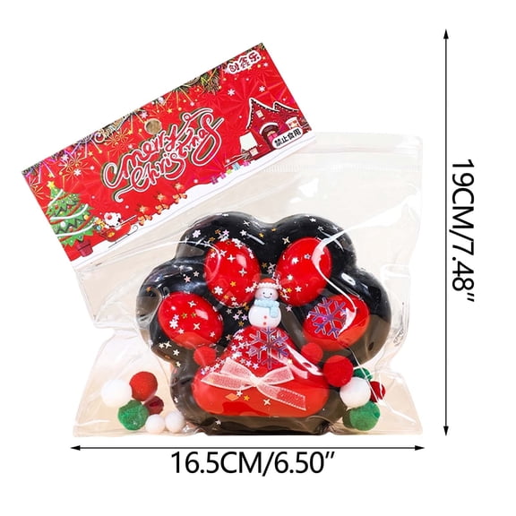Black Oversized Christmas Cat Paw Stress Relief Toy Slow Rising Squeeze Anxiety Soother For Adults