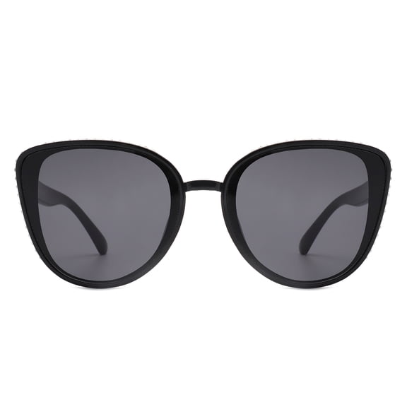 Black Oversized Square Sunglasses - Dark Lens UV Protection Classic Stylish Eyewear