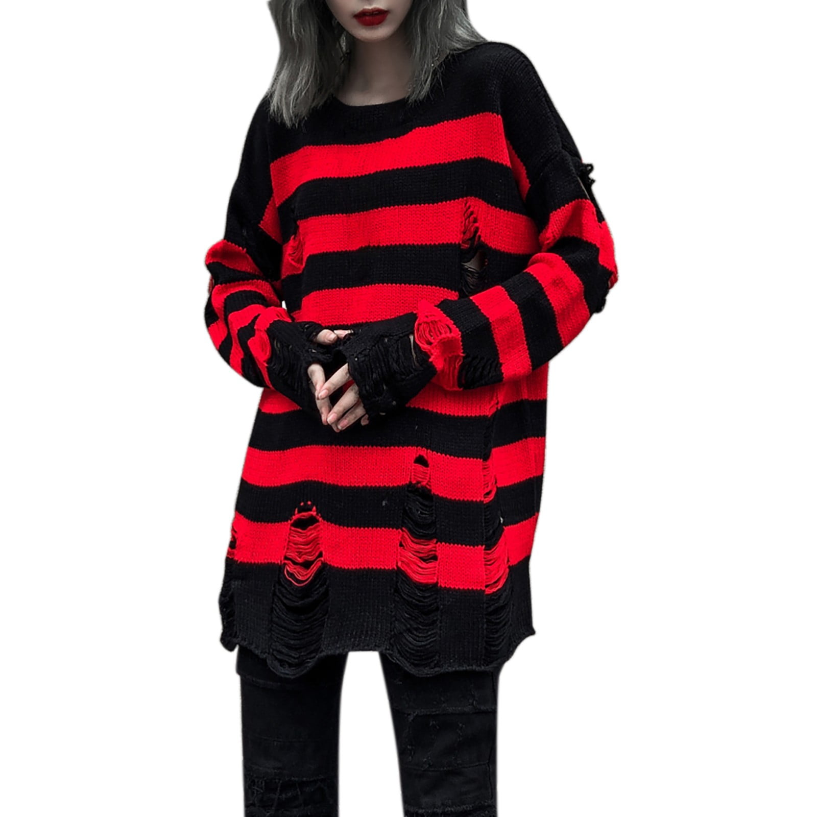 Black Oversized Sweatshirt for Women Couple Sweater Thread Sweater