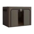 thumbnail image 1 of Black Oxford Storage Box, Transparent Window Stackable Bin, Steel Frame Foldable Organizer, Compact Clothes Sheet Storage, Closet Cabinet Bedroom Home Space Saving Box, 1 of 7