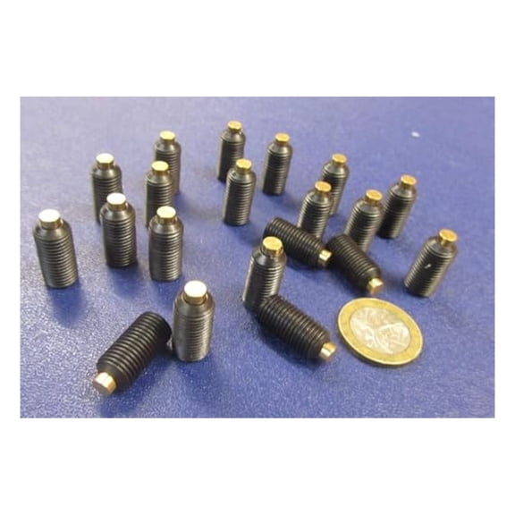 Black Oxide Steel Brass Tip Set Screw 3/8"-24 x .750" Thread Length 20 pcs