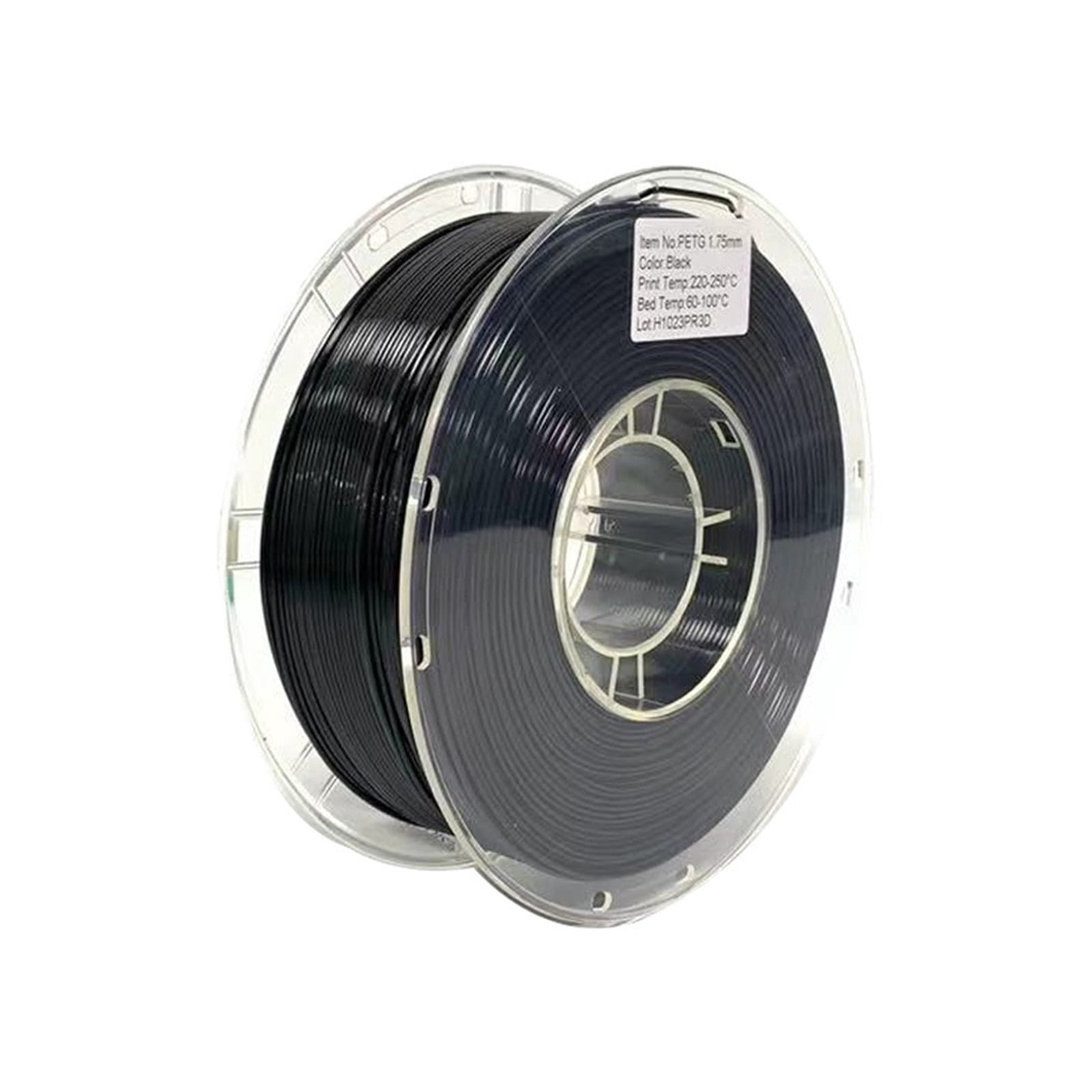 Black PETG Filament, 1.75mm +/-0.02mm for Most 3D Printer & 3D Pen, Solid Yarn 3D Printer Accessory, 1KG Neatly Wound