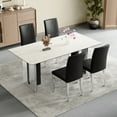 thumbnail image 1 of Black PU Backrest Chairs (Set of 4), Silver Metal Legs, for Minimalist and Modern Homes, 1 of 9