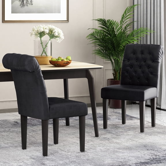 Black PU Layer - Durable & Comfort - Filled Seating - Home Dining Events - Quick Setup for Immediate Use