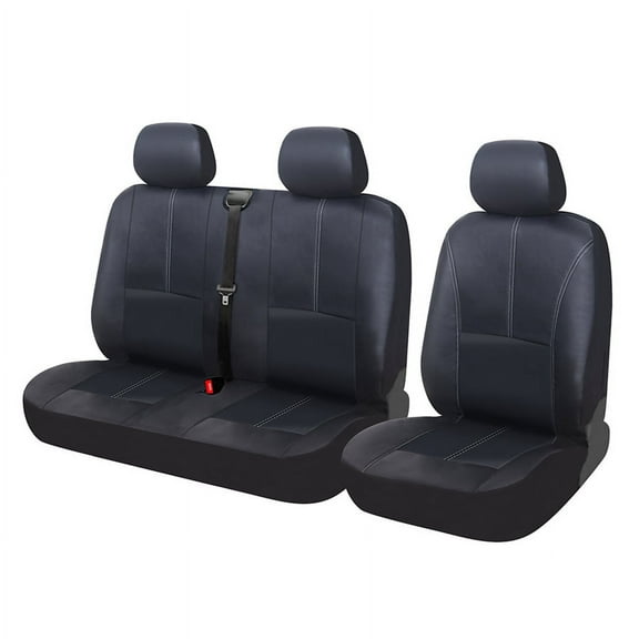 Black PU Leather 3-Sits Truck Van Seat Cover For Sprinter Vito Transit Trafic