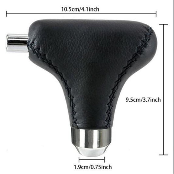Black PU Leather Automatic Gear Shift Knob Shifter Handle Lever Stick+4x Adapter