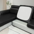 thumbnail image 1 of Black PU Leather Couch Cushion Slipcover - Stretch Recliner Chair Pad Protector for Dining, Office & Outdoor Seats (7x6x1.5 inch, Non-Slip), 1 of 6