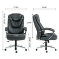 thumbnail image 1 of Black PU Leather Office Chair - High Back, Adjustable Height, Fixed Arms - Modern Design for Office Use - Comfortable & Supportive (9373H-PU), 1 of 9