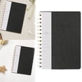thumbnail image 1 of Black PU Leather Spiral Notebook, 5.75x8.125 Inch Twin-Wire Binding Notebook, College Ruled Journal with Inner Pockets and 160 Pages, Thick Paper Notebook for Work, Office & Daily Planning, 1 of 7