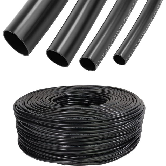 Black PVC Cable Sleeve Insulation Protective Wire Wrap Electrical