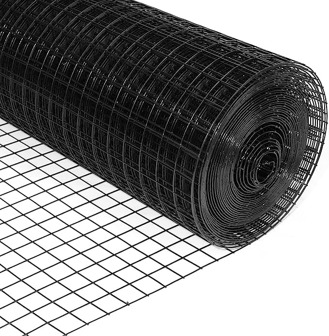 Black PVC Coated Hardware Cloth 1/2 inch Mesh, 48in. x 75ft. Roll