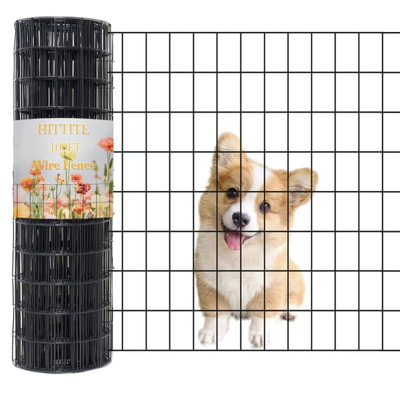 Black PVC Coated Welded Wire Mesh Roll, 36 in H x 100 ft L, 2 in x 3 in Mesh, 16 GA