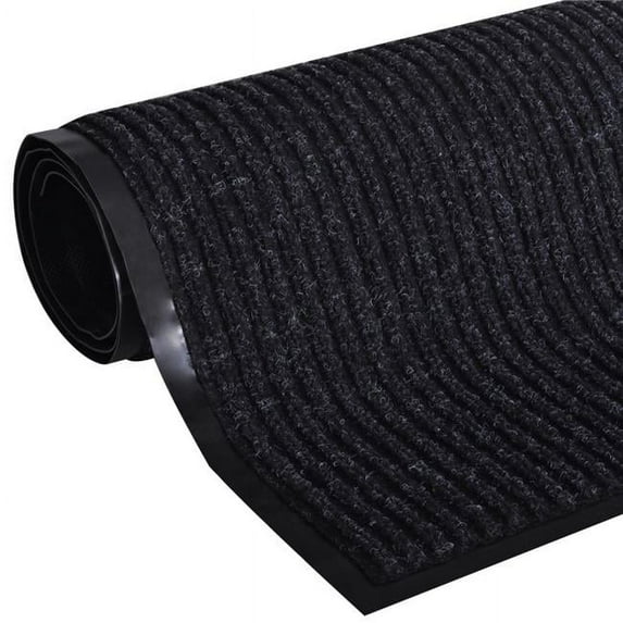 vidaXL Black PVC Door Mat 35" x 47"