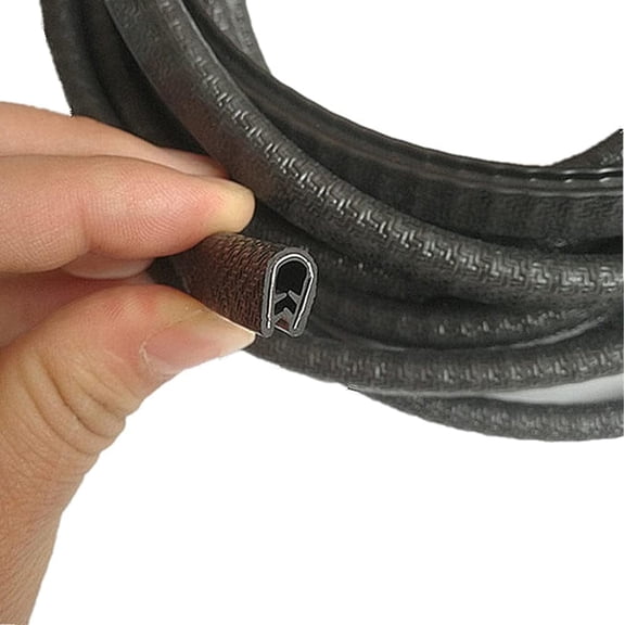 Black PVC Edge Trim, 10 Feet, 1/16 to 1/8 Inch, Flexible, Easy to Install, Protects Sharp/Rough Edges, Ideal for Cars, Boats, Machinery