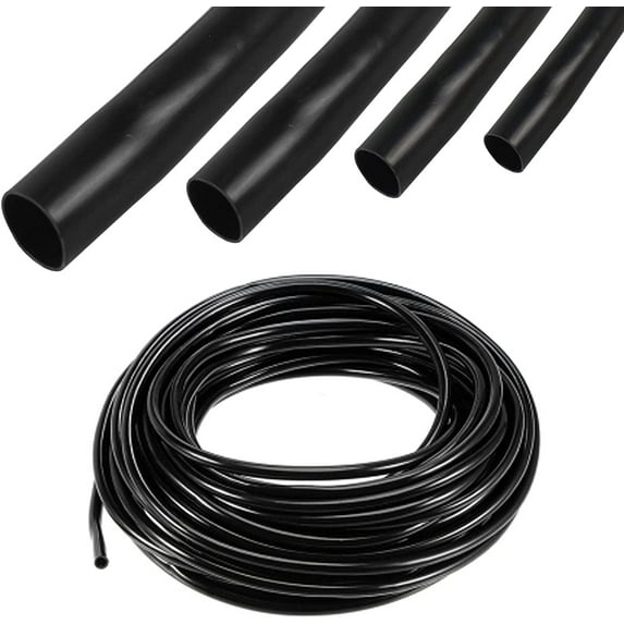 Black PVC Sleeve Insulation Electrical Wire Harness Tubing Management Flame Retardant ,UV-Proof,Waterproof,Protective(1/2"-12ft)
