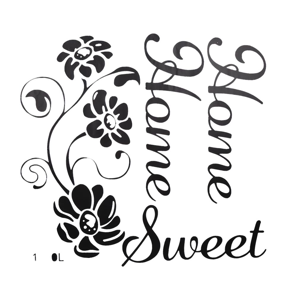 Black PVC Wall Sticker Sweet Home Flower Vinyl Art Decal Home Room
