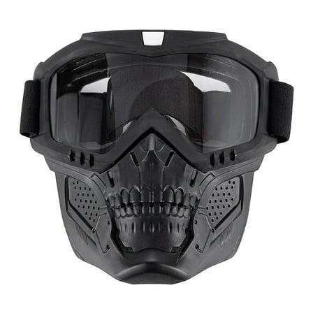 Black Padded ATV Motorcycle Riding Goggle with Face Mask