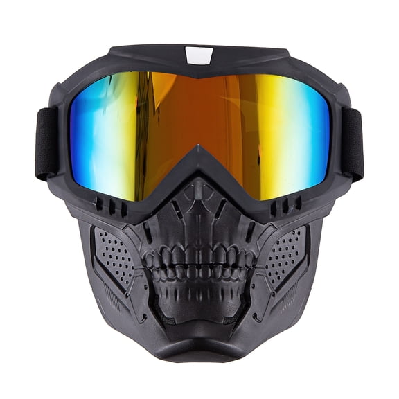 Black Padded ATV Motorcycle Riding Goggle with Face Mask