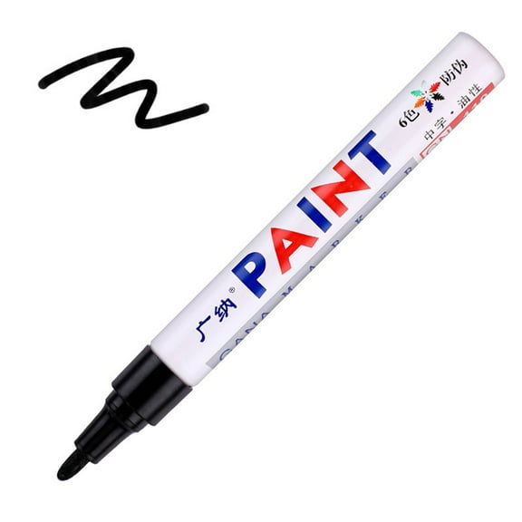 Black Paint Markers, 1 Pack Oil-Based Waterproof Quick Dry Permanent Paint Pen Set for Rocks Painting, Wood, Fabric, Plastic, Canvas, Glass, Mugs, Metal, Tire, Stone, DIY Craft