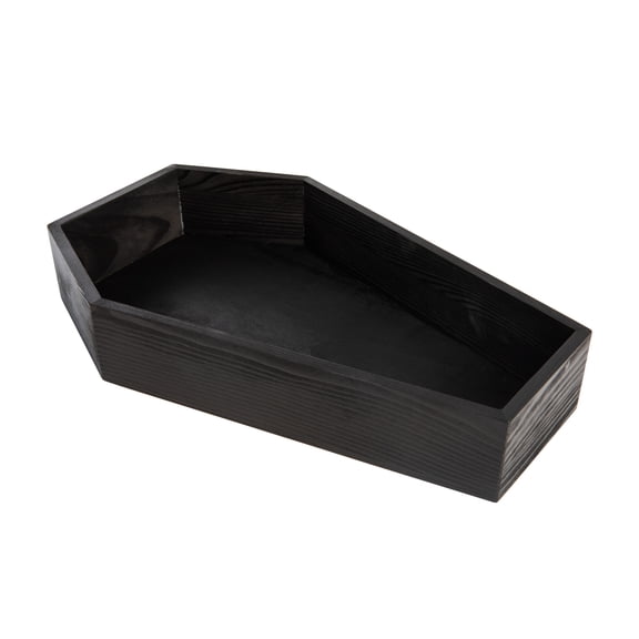 Black Painted Wood Coffin Tray  13.5 Inch Coffin Shaped Serving Tray Box, Ready to Paint, Great for Candy, Keys, Candles - Perfect Halloween Dcor | 13.5" x 8.5"