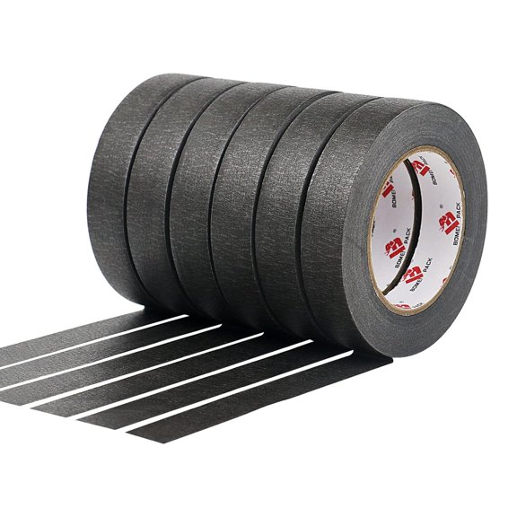Black Painters Tape 0.94 Inches x 60 Yards, Black Masking Tape for Painting, Crafts and DIY - Professional Grade Paint Tape, No Residue and Easy Removal, 6 Pack