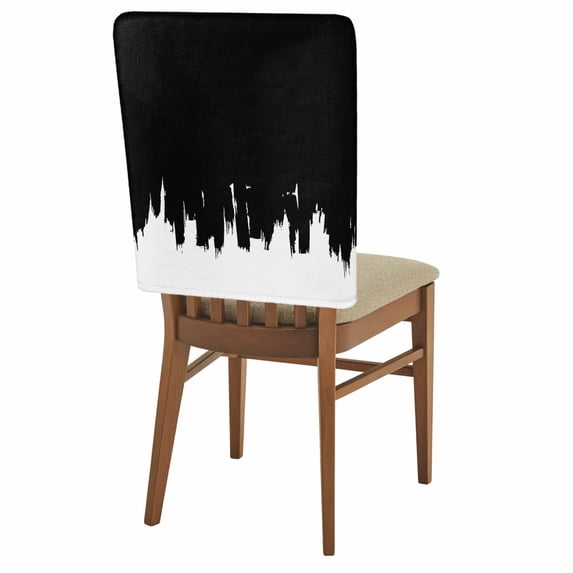 Black Painting Chair Back Covers Set of 8 Abstract Art Black Painting ...