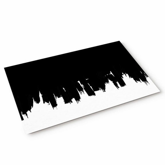 Black Painting Door Mat Abstract Art Black Painting Non Slip Absorbent Entrance Mat Washable Low Profile Indoor Doormat for Front Door Entryway Entry 16"x24"