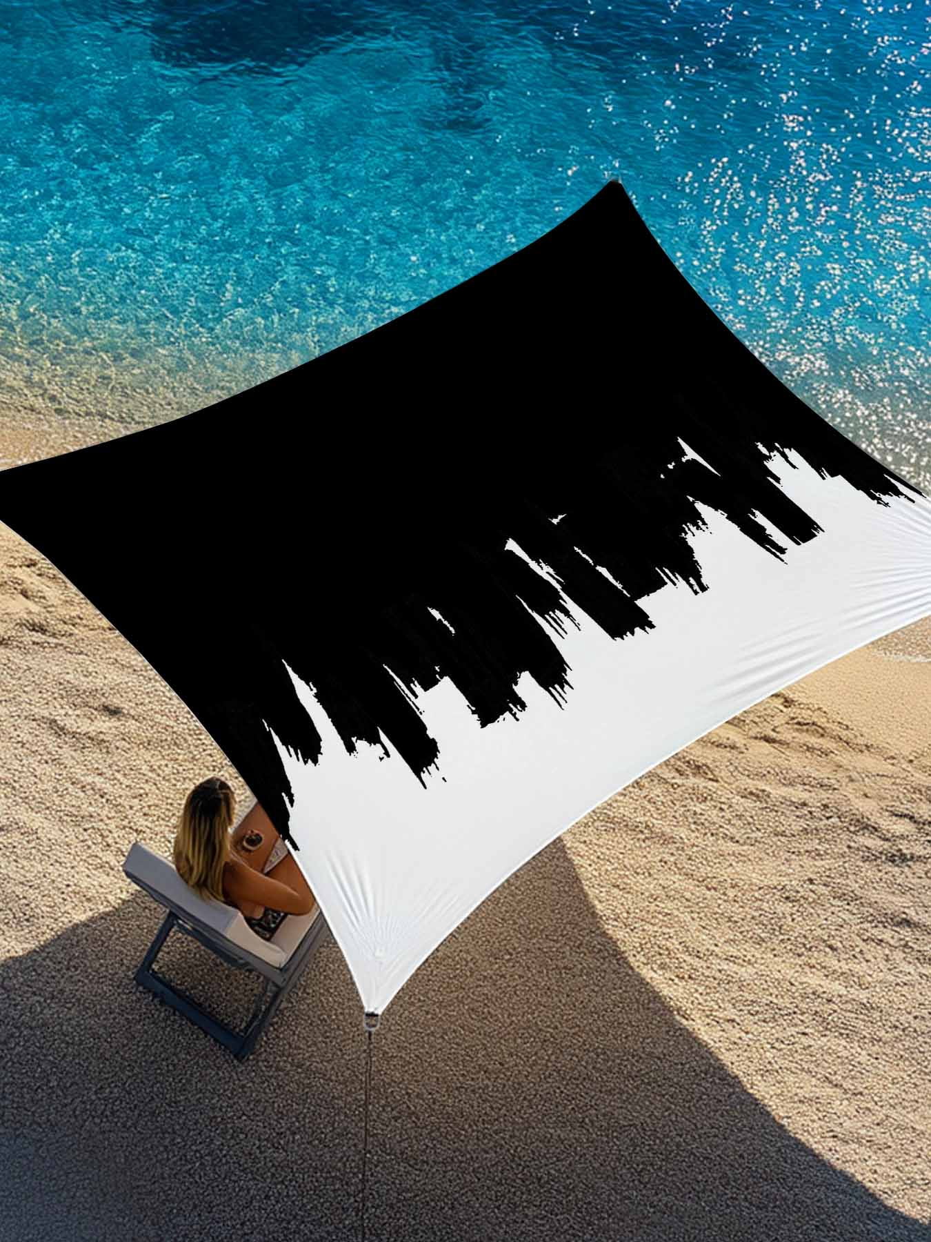 Black Painting Sun Shade Sail 12' x 16', Abstract Art Black Painting ...