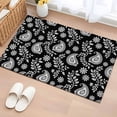 thumbnail image 1 of Black Paisley 2'x3' Washable Rug, Ethnic Vintage Floral Botanical Abstract Non-Slip Soft Doormat Area Rugs for Entrance Bathroom Bedsides, Carpet for Kitchen Bedroom, Entryway Floor Mat, 1 of 9