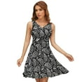 thumbnail image 1 of Black Paisley Bandana Pattern Dress Summer Street Style Dresses Female Sleeveless Printed Sundress, 1 of 7