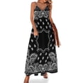 thumbnail image 1 of Black Paisley Bandana Pattern Sleeveless Dress Loose Women's Dress Dresses Luxury Evening Dresses, 1 of 9