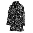 thumbnail image 1 of Black Paisley Bandana Pattern Women Bathrobe One Size Univeral Fits, Bandana Pattern Fashion Lightweight Plush Fleece Long Robe For Women, 1 of 3