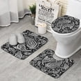 thumbnail image 1 of Black Paisley Pattern Bathroom Rugs Sets 3 Piece,Toilet Cover Set,Absorbent Non Slip Bathroom Mats Sets with U-Shaped Contour Rug Toilet Rug Set, 1 of 5