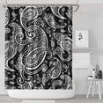 thumbnail image 1 of Black Paisley Pattern Shower Curtain 84"x72" ,Bathroom Decorative Shower Curtains Set with 12 Hooks,Modern Waterproof Washable Shower Curtain, 1 of 6