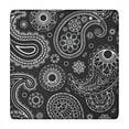 thumbnail image 1 of Black Paisley Pattern Square Fitted Tablecloth with Elastic Edge,Square Table Cover,Washable Elastic Table Cover for Home Kitchen Party Decor 34"x34", 1 of 6