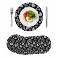 thumbnail image 1 of Black Paisley Round 15 Inch Placemats Set of 6, Ethnic Vintage Floral Botanical Abstract HeatResistant Non Slip Place Mats for Dining Table, Wipeable Braided Kitchen Table Mats for Housewarming, 1 of 9