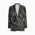 thumbnail image 1 of Black Paisley pattern Customized Men's Suits full man Shawl Collar Gentleman Suits for Wedding Business, 1 of 5
