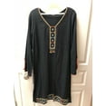 thumbnail image 1 of Black Pakistani Indian Embellished Embroidered Cotton Party 3pc Stitched Suit S New, 1 of 1