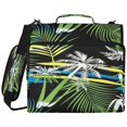 thumbnail image 1 of Black Palm Fronds Printed Zipper Binder with Handle&Shoulder Strap 2 inch 3 Ring 500+300 Sheet Capacity File Folder Organizer, 1 of 8