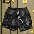 thumbnail image 1 of Black Palm Leaf Swim Trunks For Men, 1 of 7