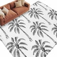 Black Palm Tree Area Rug 8x10 Washable Rug Non Slip Tropical Summer ...