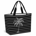 thumbnail image 1 of Black Palm Tree Beach Bag for Women, Large Breathable Mesh Beach Tote Bag, Summer Tropical Jungle Plants Striped Sandproof Lightweight Travel Bags for Vacation Picnic Swimming Pool 15.7"x15.7"x9.1", 1 of 9