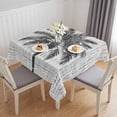 thumbnail image 1 of Black Palm Tree Table Cloth Waterproof Tablecloths, Tropical Summer Coastal Vintage Gray Tablecloth Dining Table Cover for Kitchen Party Tabletop Outdoor, Square Tablecloth 60x60 Inch, 1 of 9