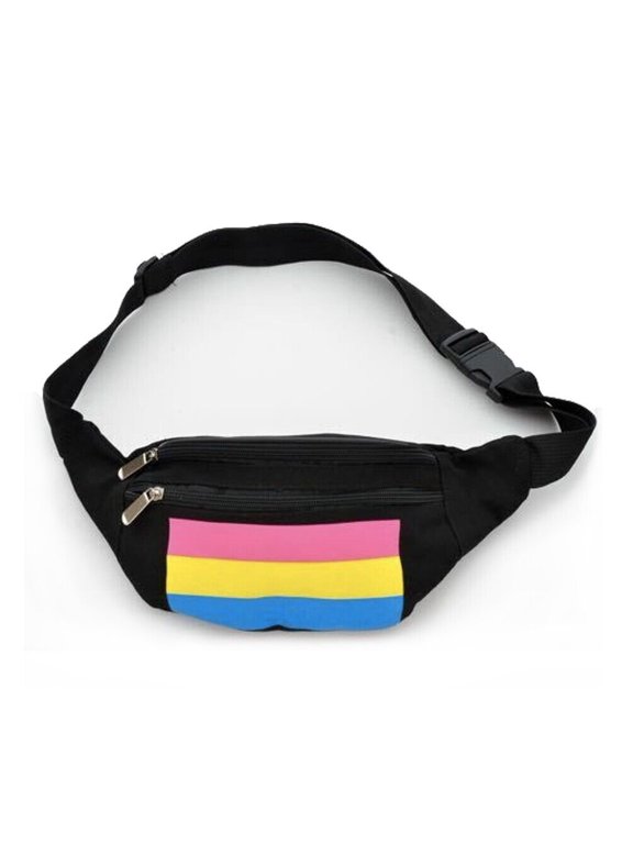 Black Pansexual Pride Fanny Pack Pan Pride Flag. LGBTQ Purse, Bags & Hip Pouches