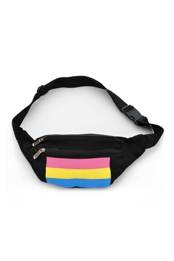 Black Pansexual Pride Fanny Pack Pan Pride Flag. LGBTQ Purse, Bags & Hip Pouches