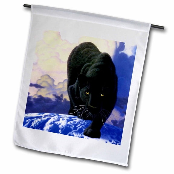 3dRose, Black Panther, 12 x 18 inch Garden Flag